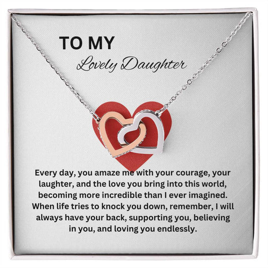 To My Daughter Interlocking Hearts